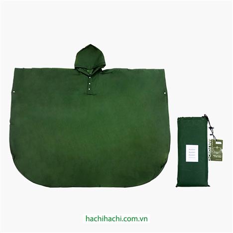 Áo mưa cánh dơi gấp gọn kèm túi đựng Free size (Xanh rêu)