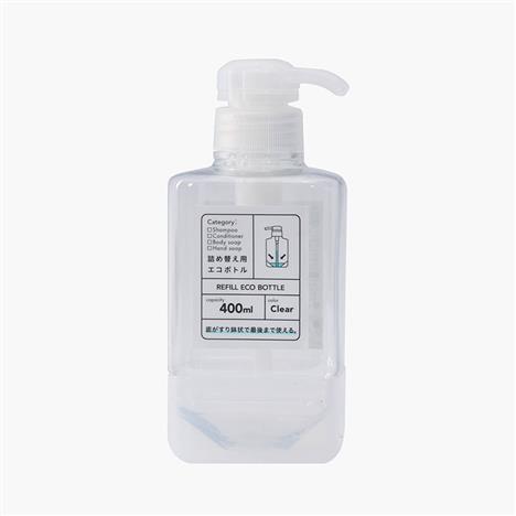 Bình nhựa vòi bơm thông minh 400ml kèm chân đế (Trong suốt)