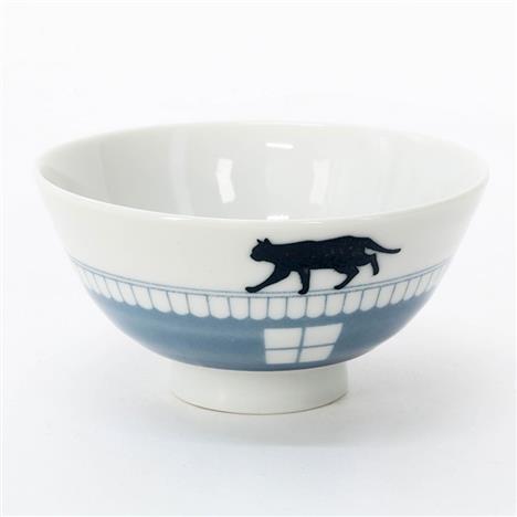 Chén sứ Nhật Bản 11cm hình mèo đen, dùng được lò vi sóng