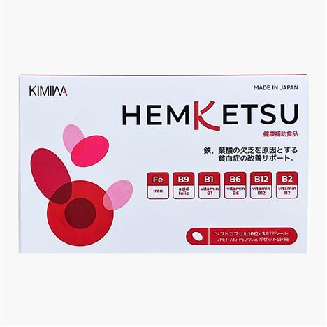TPBVSK: Viên uống Hemketsu Nhật Bản 3 vỉx10 viên, bổ sung sắt,  acid folic, Vit. B, cải thiện thiếu máu