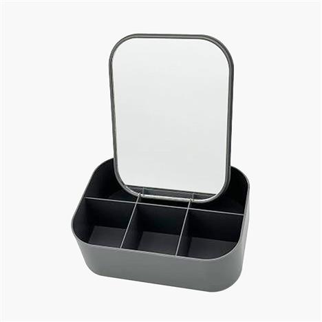 Hộp đựng trang sức, phụ kiện chia ngăn kèm gương 6 ngăn 15.5x11.3cm