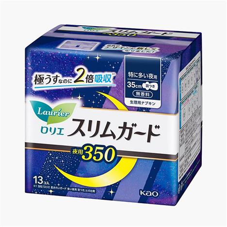 Băng vệ sinh ban đêm Laurier Slimguard siêu mỏng cánh 35cm 13 miếng