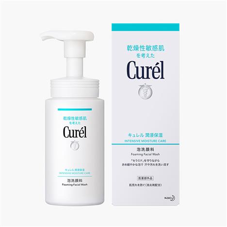 Sữa rửa mặt dạng bọt cấp ẩm chuyên sâu Curel 150ml Cho da khô & nhạy cảm