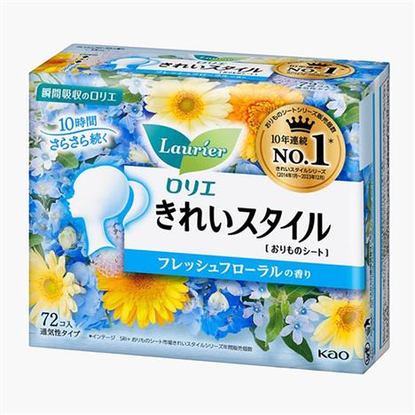 Băng vệ sinh hàng ngày siêu mỏng Laurier 14cm 72 miếng Hương hoa tươi mát