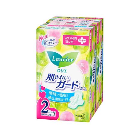 Băng vệ sinh siêu thấm có cánh Laurier 20.5cm 20 miếng x 2 gói