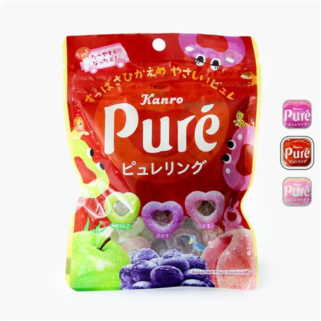 Kẹo dẻo trái cây Nhật Bản Kanro Pure 63g (Nhiều mẫu)-Giao mẫu ngẫu nhiên