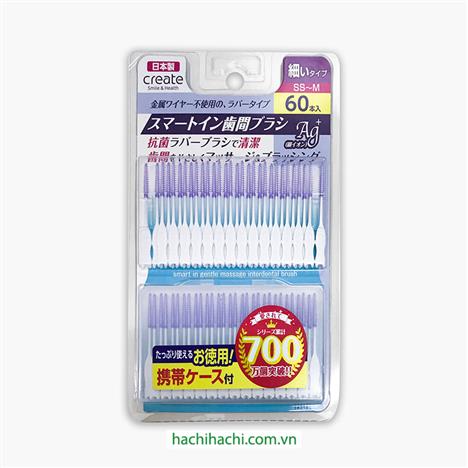 Tăm silicon chải kẽ răng Smart inn 60 chiếc cỡ nhỏ (SS-M) Kèm hộp đựng
