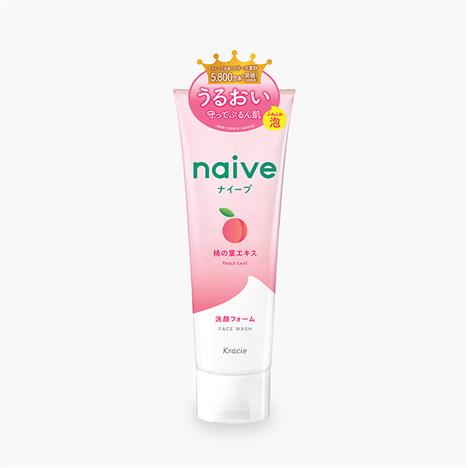 Sữa rửa mặt sạch sâu dưỡng ẩm Kracie Naive chiết xuất lá đào 130g