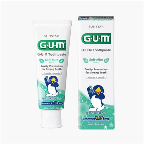 Kem đánh răng cho trẻ 7-12 tuổi Nhật Bản Sunstar Gum Kids 70g, hương bạc hà dịu nhẹ, ngừa sâu răng vượt trội