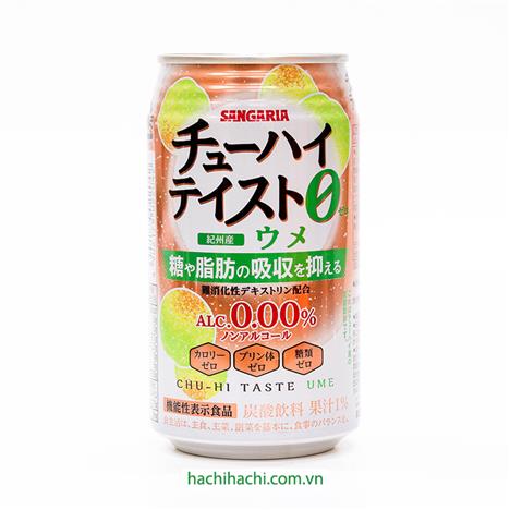 Nước soda mơ Nhật Bản Chuhai không đường và calo Sangaria 350g