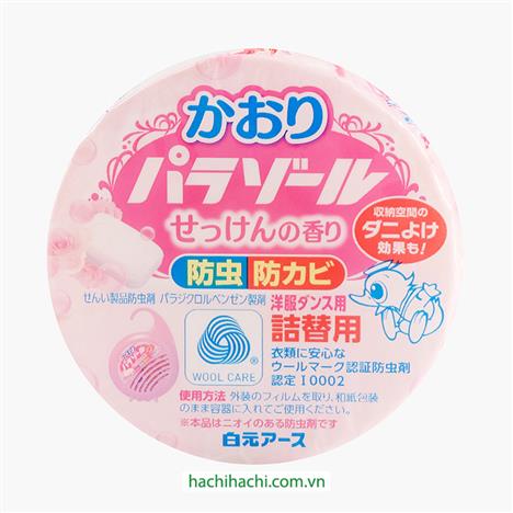 Viên khử mùi tủ quần áo Hakugen Earth hương xà phòng 108g (Lõi thay thế), chống côn trùng, nấm mốc