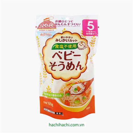 Mì Somen baby Hakubaku 100g (không muối) Cho bé từ 5 tháng tuổi