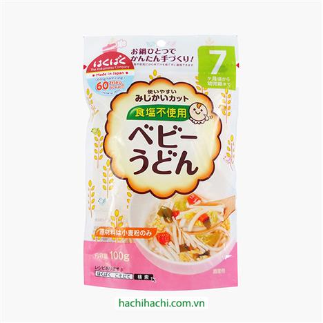 Mì Udon baby Hakubaku 100g (không muối) Cho bé từ 7 tháng tuổi