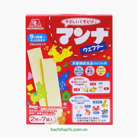 Thực phẩm bổ sung: Bánh xốp ăn dặm Morinaga 35.7g (2 cáix7 gói)