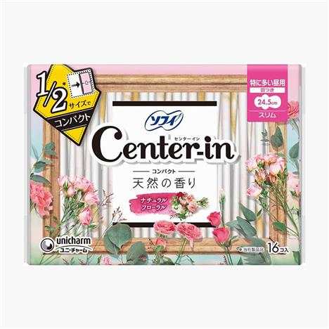 Băng vệ sinh siêu mỏng có cánh Sofy Center In 24.5cm 16 miếng Hương hoa