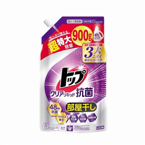 Nước giặt khử mùi kháng khuẩn Lion Top 900g, không mùi hôi khi phơi trong nhà