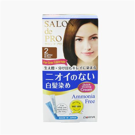 Kem nhuộm tóc bạc không mùi Salon De Pro 2 Màu nâu sáng hơn