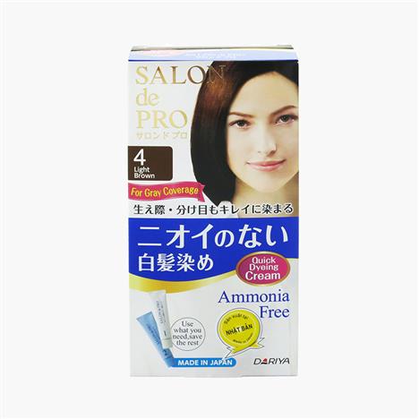 Kem nhuộm tóc bạc không mùi Salon De Pro Nhật Bản 4 Màu nâu nhạt