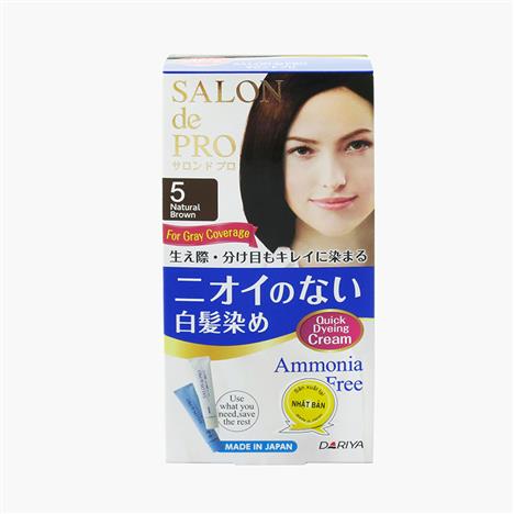 114 Kem nhuộm tóc bạc không mùi Salon De Pro 5 Màu nâu tự nhiên