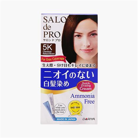 Kem nhuộm tóc bạc không mùi Salon De Pro 5K Màu nâu hạt dẻ tự nhiên