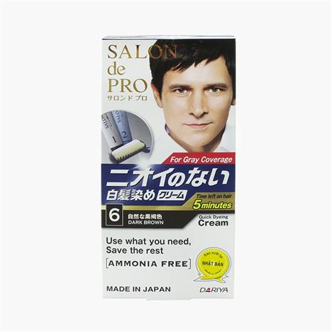 Kem nhuộm tóc bạc không mùi cho nam Salon De Pro Mca6 1 Màu nâu đen