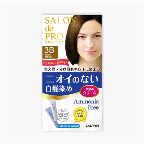 Kem nhuộm tóc bạc không mùi Salon de Pro 3B Màu nâu be 80g