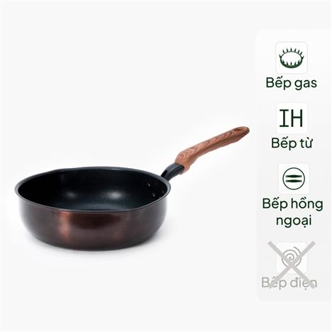 Chảo chống dính Puntec Nhật Bản 26cm Sâu lòng (có vạch đo lường)