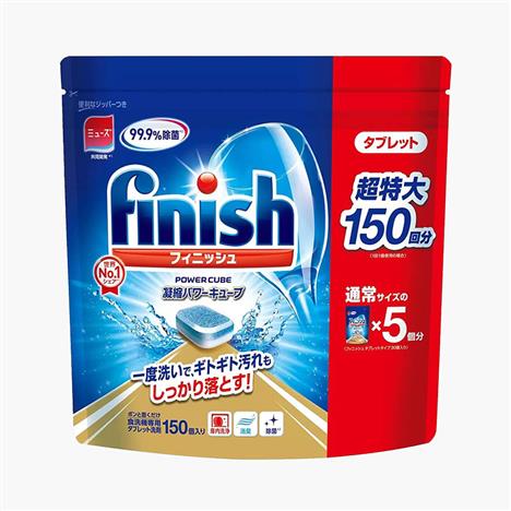 Viên rửa chén Finish khử mùi kháng khuẩn, sạch lồng máy 150 viên (750g)