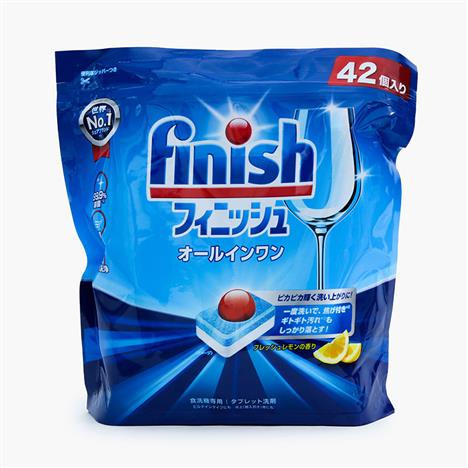 Viên rửa chén Finish khử mùi kháng khuẩn, sạch lồng máy Premium All in one 42 viên