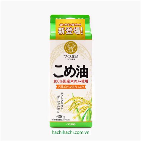 Dầu gạo Nhật Bản nguyên chất Tsuno 600g (654ml)