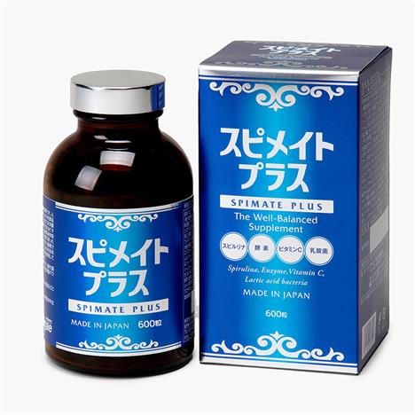 TPBVSK: Viên uống tảo Spirulina Spimate Nhật Bản Plus 600 viên, thêm Enzyme, vitamin C, lợi khuẩn, tăng cường sức khỏe