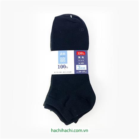 Tất vớ nam cotton cổ ngắn 25-27cm (3 đôi)