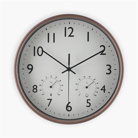 Đồng hồ treo tường 25cm có nhiệt kế, ẩm kế