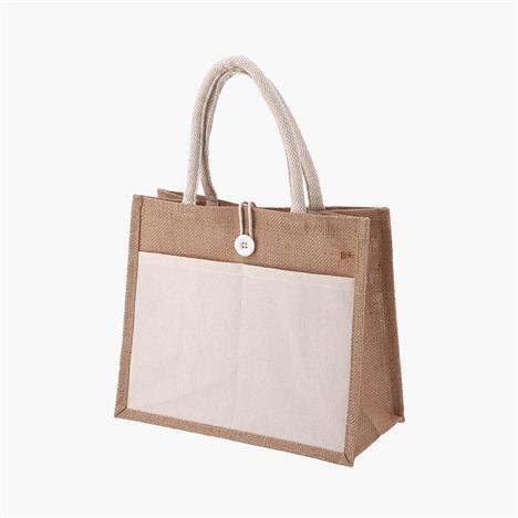 Túi vải đay 3 ngăn có nút gài 31x27cm