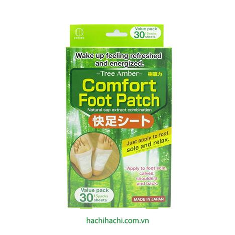 Miếng dán chân thư giãn giảm mỏi mệt Kokubo Tinh chất nhựa cây 30 miếng
