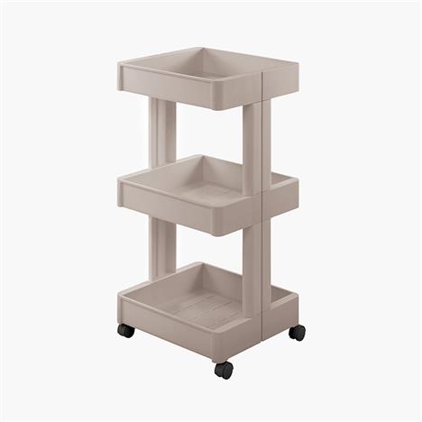 Kệ nhựa Nhật Bản để đồ đa năng 3 tầng có bánh xe 35.7x39.1cm