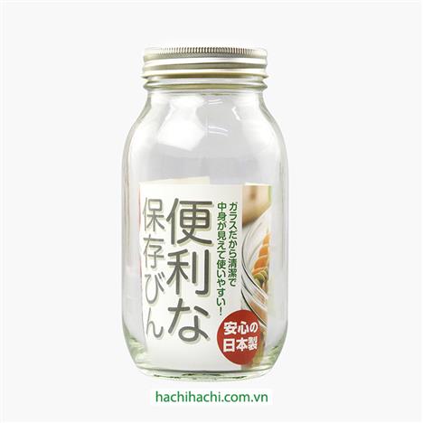 Hũ thủy tinh Aderia Nhật Bản 900ml, nắp thiếc