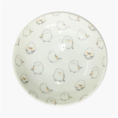 Đĩa sứ 12cm, đĩa gốm sứ nông lòng, cạn lòng (Chim Shimaenaga), dùng được lò vi sóng