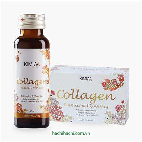 TPBVSK: Nước uống Kimiwa Collagen Nhật Bản Premium 10000mg 50mlx10 chai, giảm lão hóa, da đàn hồi