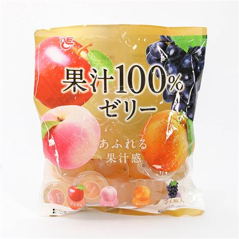 Thạch rau câu 100% nước ép trái cây Ace 405g (15g x 27 cái), 4 vị táo, đào, cam, nho