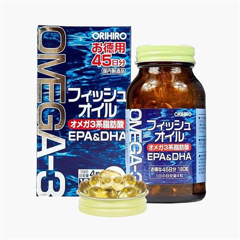 TPBVSK: Viên uống dầu cá Orihiro Nhật Bản 180 viên, bổ sung Omega 3, tốt cho mắt và tim mạch