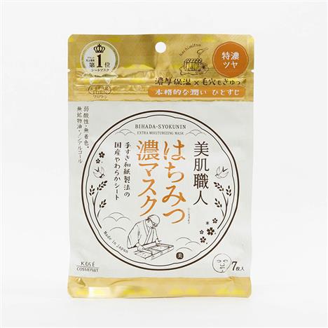 Mặt nạ siêu dưỡng ẩm da Nhật Bản chứa chiết xuất mật ong Bihada Syokunin Clear Turn Kose (7 miếng)
