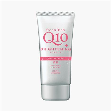 Kem dưỡng ẩm trắng sáng da tay Kose Coen Rich Q10+ Brightening Tone Up 80g