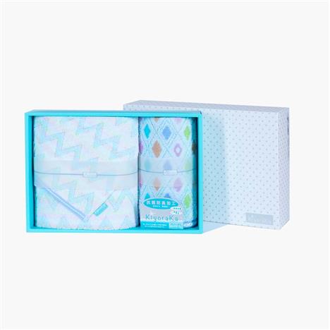 Hộp set 2 khăn cotton kháng khuẩn khử mùi Nissen 60x120,  34x75cm Kiyoraka KR-20011COL