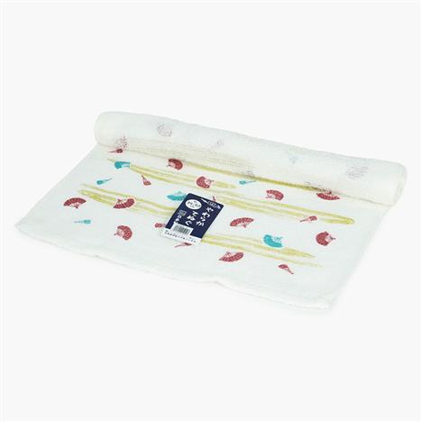 Khăn Tenugui cotton Nhật Bản Nissen 34x90cm Japanese Folding Fan SZ-4504R Red