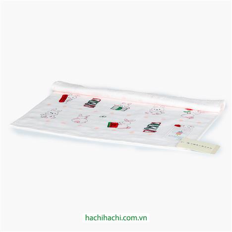 Khăn cotton cao cấp Nissen 34x36cm Wanpaku-land Pink