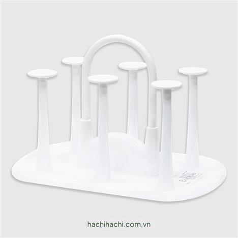 Khay úp ly tách, bình nước kháng khuẩn 6 nhánh 26.5x17cm