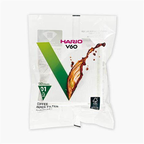 Giấy lọc cà phê Hario 100 cái (V60-VCF-01-100W) 1-2 cups, màu trắng