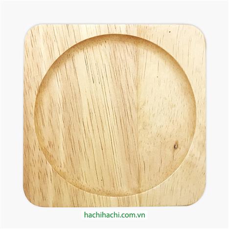 Miếng lót ly, đế lót ly, tấm lót ly bằng gỗ 9.3x9.3cm 