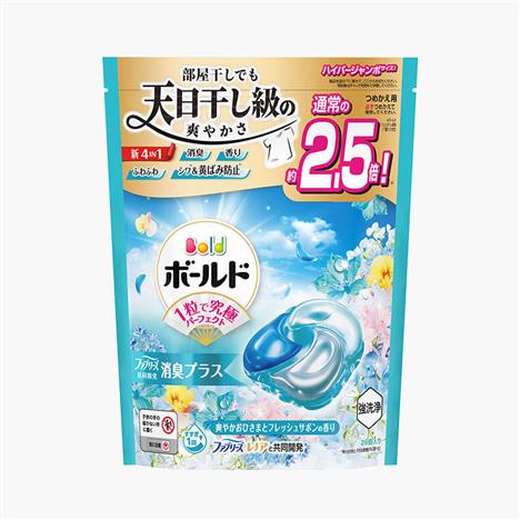 Viên giặt xả khử mùi, chống nhăn, ố vàng 4 trong 1 Gel Ball Bold P&G hương nắng mai 28 viên